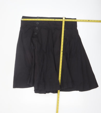Betty Jackson Black Women's Size 18 A-Line Knee Length Cotton Skirt