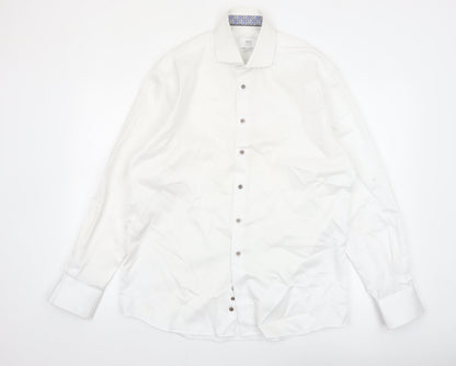 Eterna 1863 Men's White Modern Fit Long Sleeve Cotton Shirt 16in