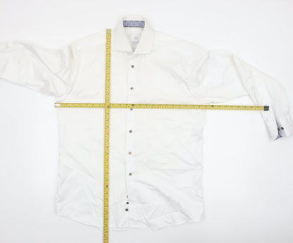 Eterna 1863 Men's White Modern Fit Long Sleeve Cotton Shirt 16in