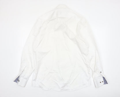 Eterna 1863 Men's White Modern Fit Long Sleeve Cotton Shirt 16in