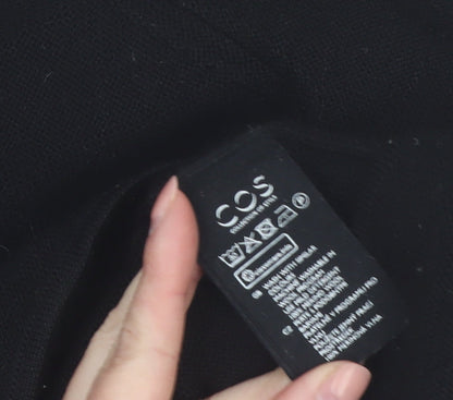 COS Women's Black Wool Boat Neck Long Sleeve Pullover Jumper Size 12