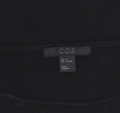 COS Women's Black Wool Boat Neck Long Sleeve Pullover Jumper Size 12