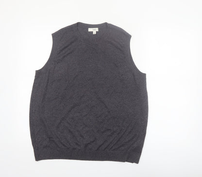 Marks and Spencer Women's Grey Sleeveless Knit Vest Jumper L