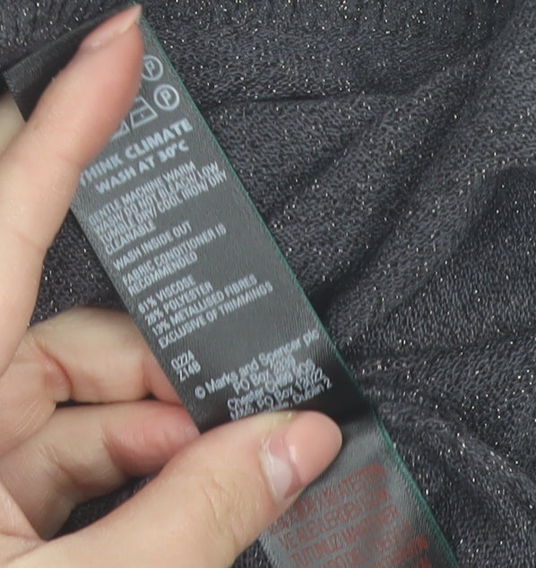 Marks and Spencer Women's Grey Sleeveless Knit Vest Jumper L