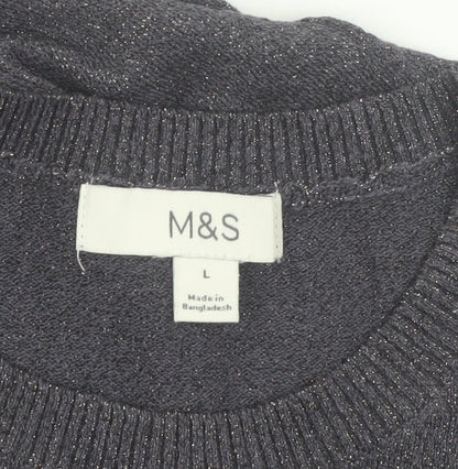 Marks and Spencer Women's Grey Sleeveless Knit Vest Jumper L