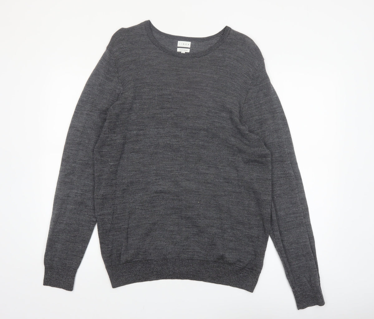 Linea Men's Grey Merino Wool Crew Neck Jumper XL