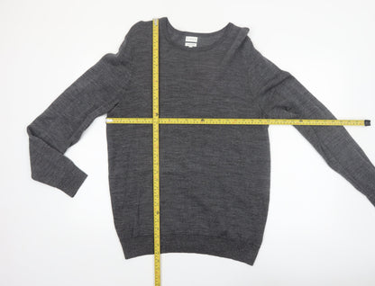 Linea Men's Grey Merino Wool Crew Neck Jumper XL
