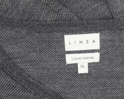 Linea Men's Grey Merino Wool Crew Neck Jumper XL