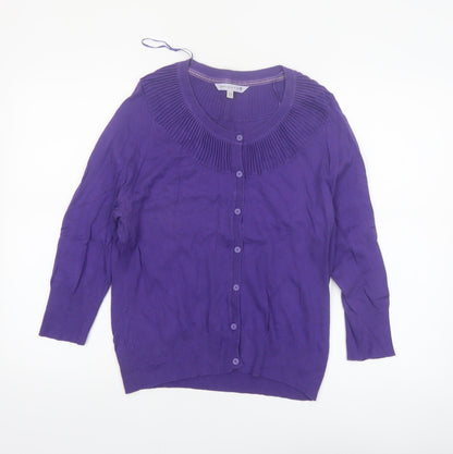 Rule The Water Women’s Purple Cotton Button Cardigan Size 16