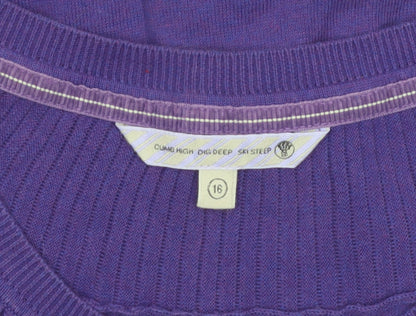 Rule The Water Women’s Purple Cotton Button Cardigan Size 16