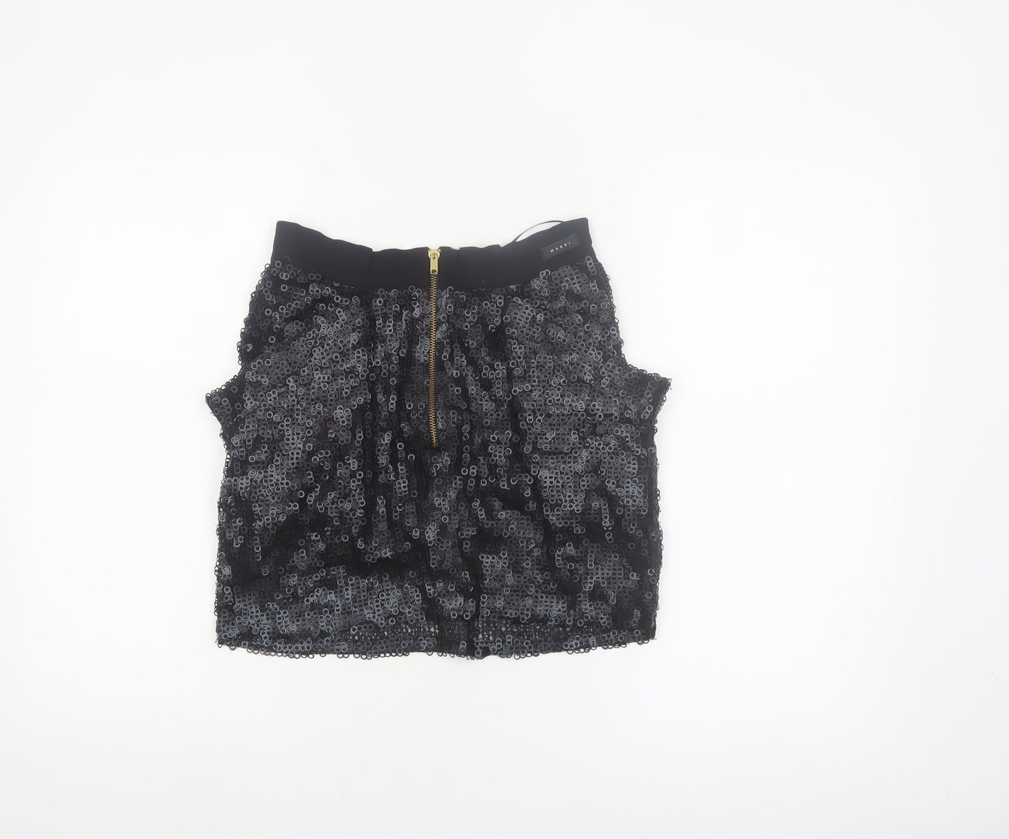 MANDI Women’s Black Sequin Mini Skirt Size 2XS Short Length Party
