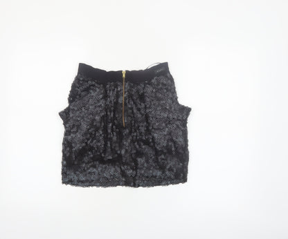 MANDI Women’s Black Sequin Mini Skirt Size 2XS Short Length Party