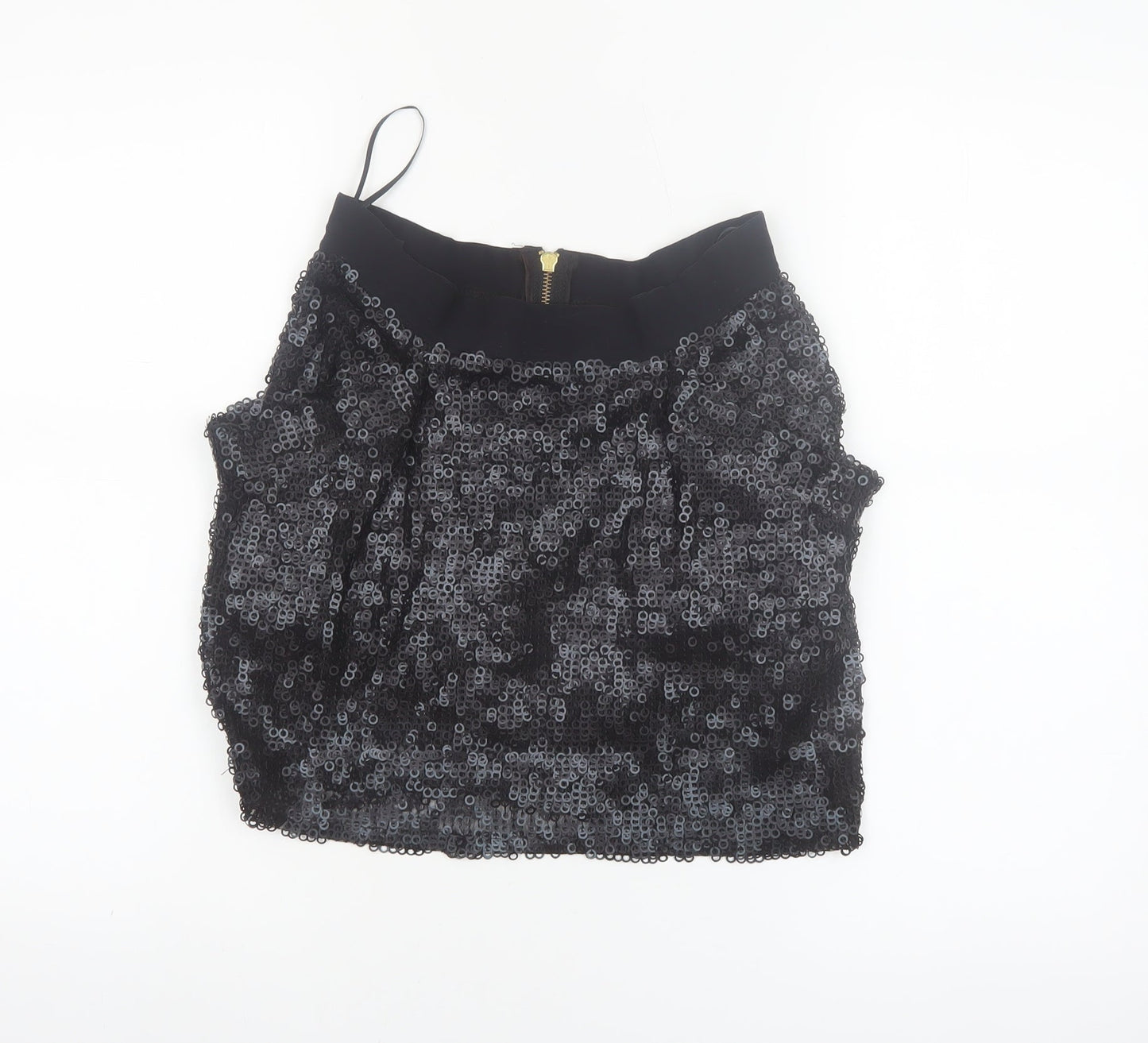 MANDI Women’s Black Sequin Mini Skirt Size 2XS Short Length Party