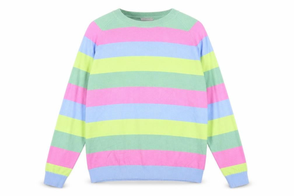 b.young Women's Multicoloured Striped Pullover Jumper Size M Knit