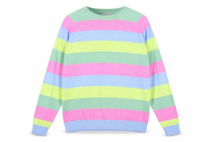b.young Women's Multicoloured Striped Pullover Jumper Size M Knit