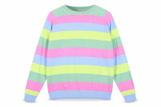 b.young Women's Multicoloured Striped Pullover Jumper Size M Knit