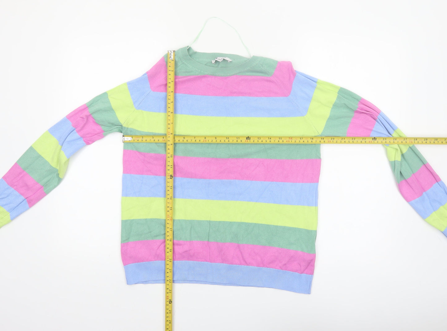 b.young Women's Multicoloured Striped Pullover Jumper Size M Knit