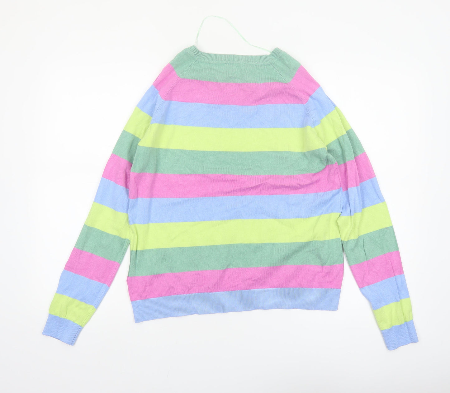 b.young Women's Multicoloured Striped Pullover Jumper Size M Knit