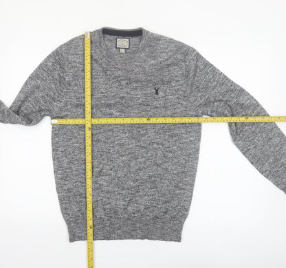 Next Men's Grey Cotton Blend Crew Neck Pullover Jumper XS
