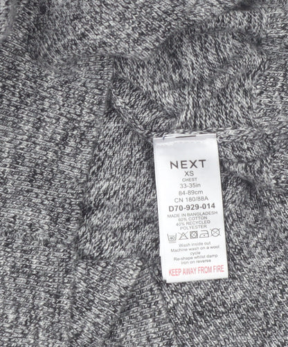 Next Men's Grey Cotton Blend Crew Neck Pullover Jumper XS