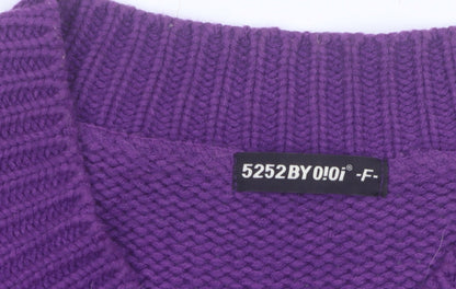 5252 BY O!Oi Women’s Multicoloured Cable-Knit V-Neck Jumper One Size