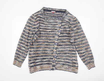 Joe Browns Women Multicoloured Chunky Knit Button Cardigan Size 16