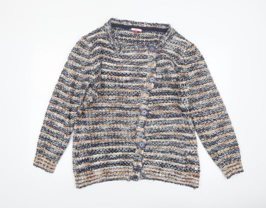 Joe Browns Women Multicoloured Chunky Knit Button Cardigan Size 16