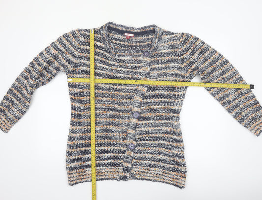 Joe Browns Women Multicoloured Chunky Knit Button Cardigan Size 16