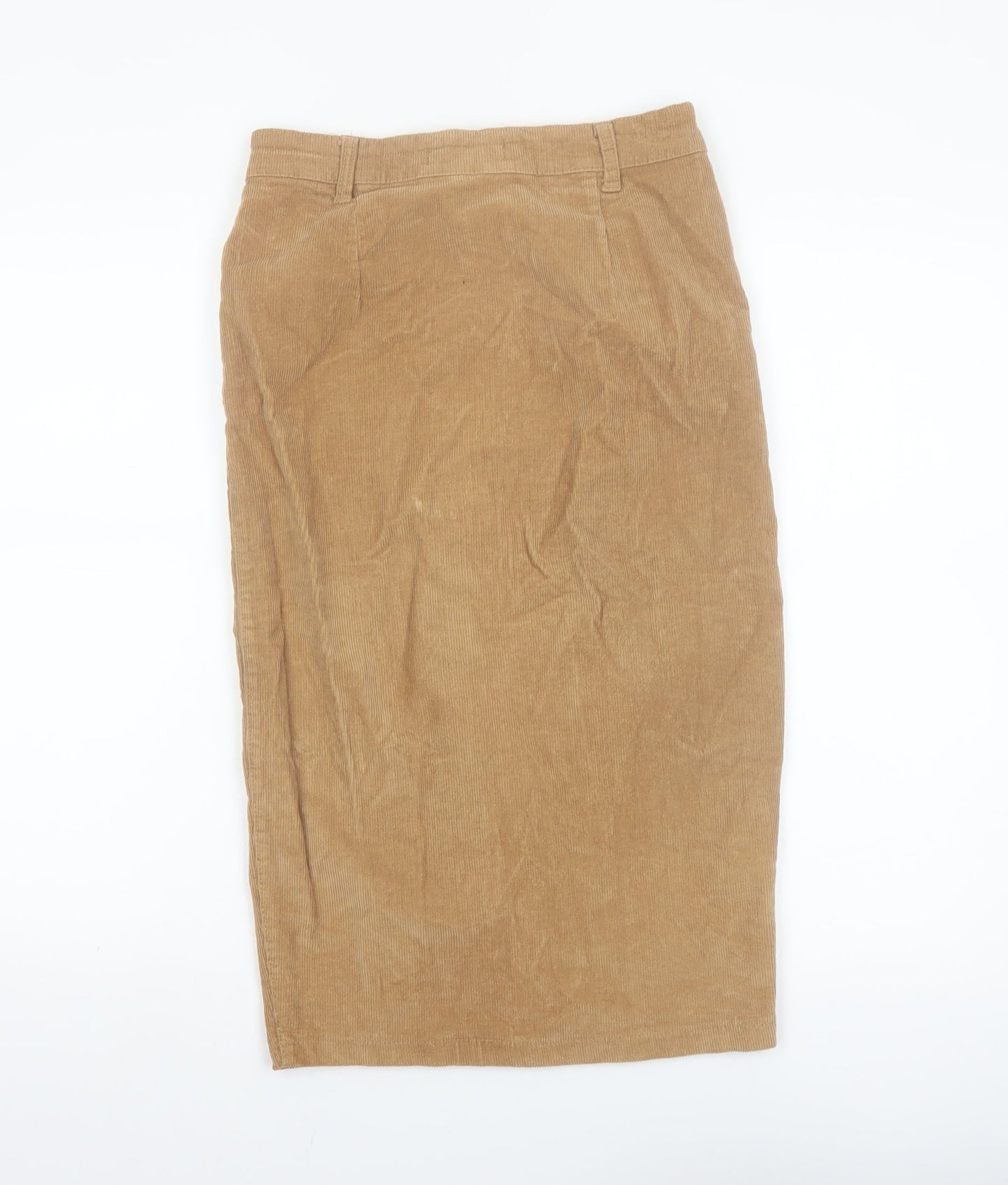 Denim Co. Women Beige Size 8 Corduroy Pencil Skirt