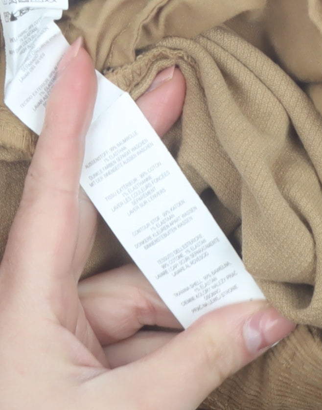 Denim Co. Women Beige Size 8 Corduroy Pencil Skirt