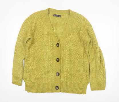 Marks and Spencer Women's Green Cable Knit Cardigan Size S
