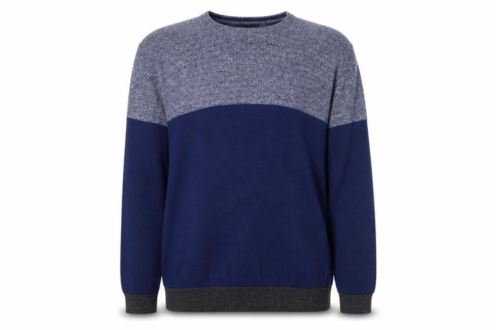 Marks & Spencer Men's Blue 2XL Cotton Blend Crew Neck Jumper