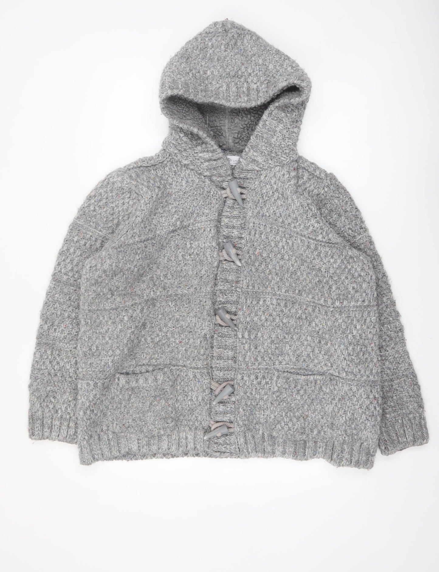 Marks and Spencer Womens Grey Hooded Chunky Knit Cardigan UK 20