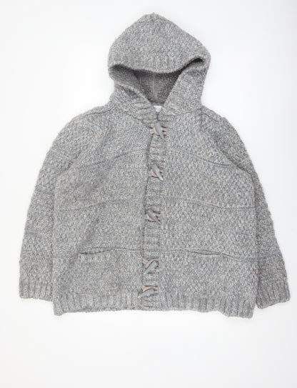 Marks and Spencer Womens Grey Hooded Chunky Knit Cardigan UK 20