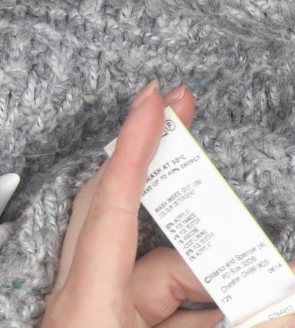 Marks and Spencer Womens Grey Hooded Chunky Knit Cardigan UK 20