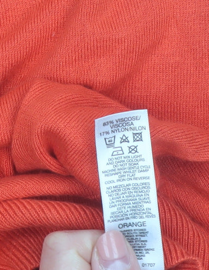 Dunnes Women’s Orange Crew Neck Long Sleeve Pullover Jumper Size M