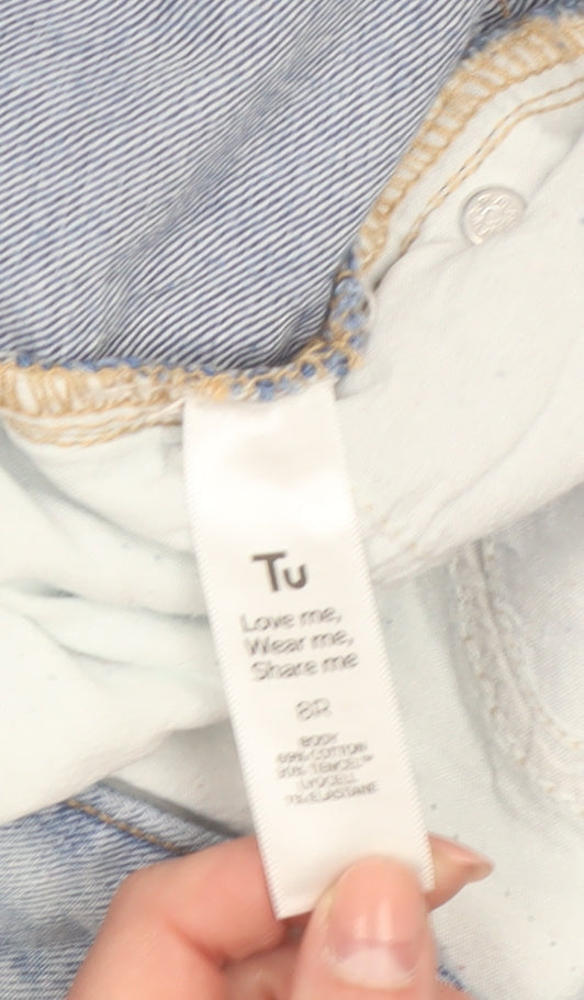Tu Women’s Blue Wide-Leg High Rise Denim Jeans Size 8R