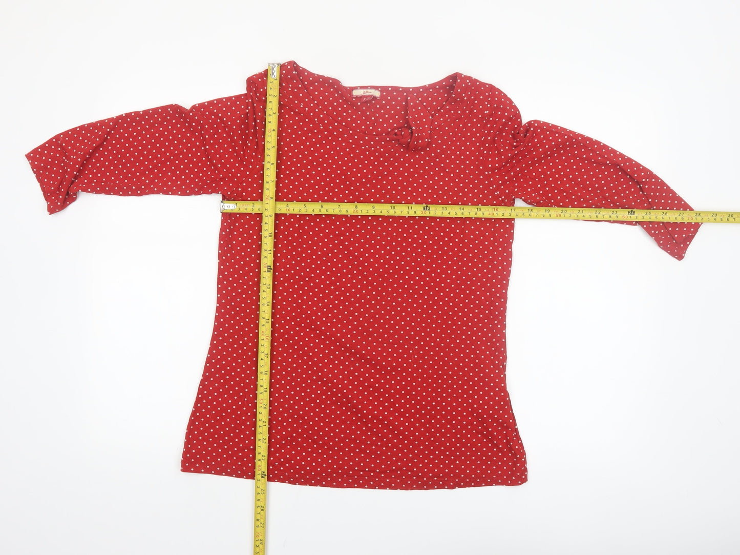 Joe Browns Women's Red Polka Dot 3/4 Sleeve Tunic Blouse UK 12
