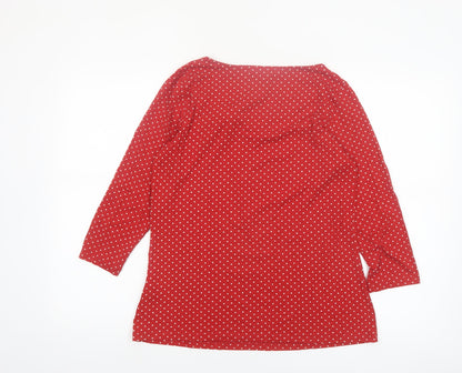 Joe Browns Women's Red Polka Dot 3/4 Sleeve Tunic Blouse UK 12