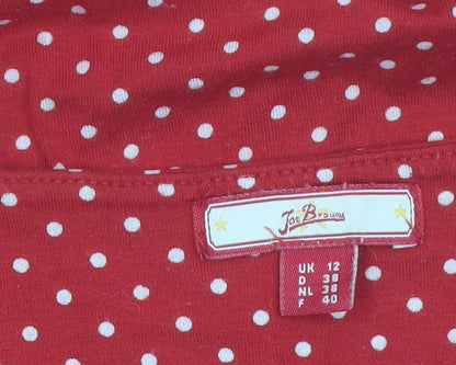 Joe Browns Women's Red Polka Dot 3/4 Sleeve Tunic Blouse UK 12