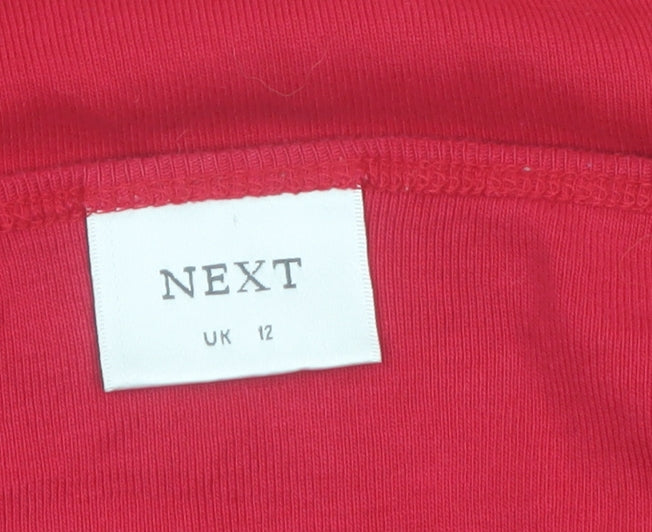 Next Women's Red Long Sleeve Heart Embellished T-Shirt Size 12