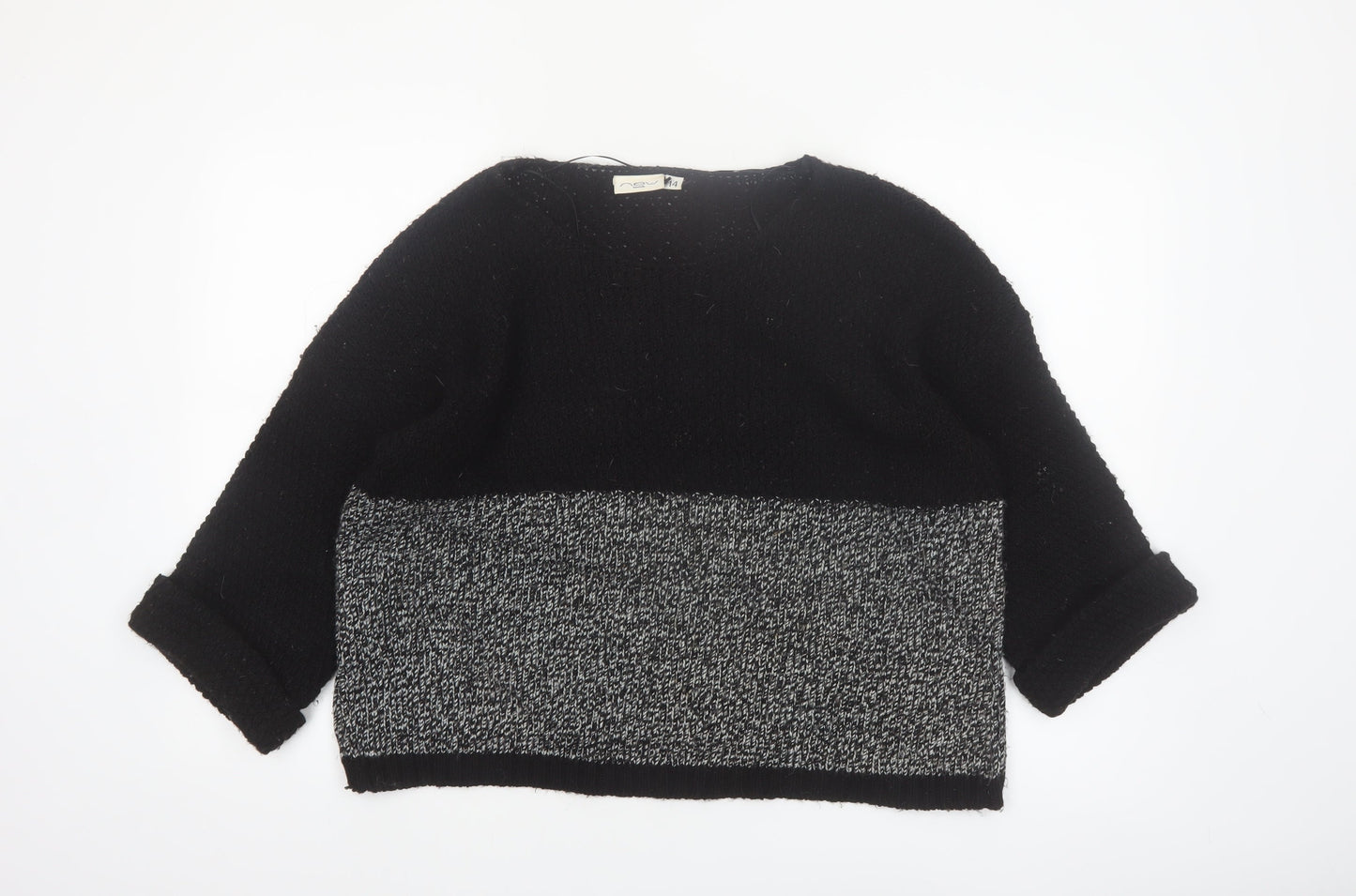 New Look Womens Black Size 14 Chunky Knit Pullover Jumper