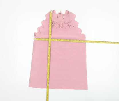 Ted Baker Womens Pink High Neck Sleeveless Bow Detail Knit Top Size 12