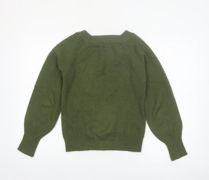 Tu Women Green Cable-Knit Pullover Jumper Size 8 Regular Fit