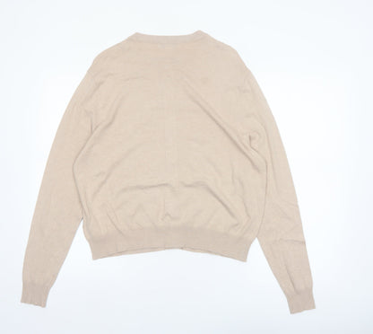Marks and Spencer Women’s Beige Cardigan Size 14 Crew Neck Knit