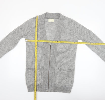 Papaya Women’s Grey Chunky Knit Full Zip Cardigan Size S