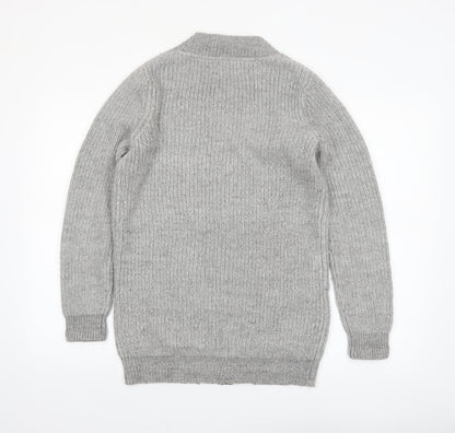 Papaya Women’s Grey Chunky Knit Full Zip Cardigan Size S