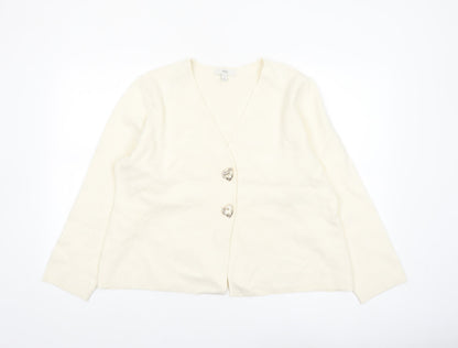 Marks and Spencer Women’s Ivory V-Neck Button Cardigan L