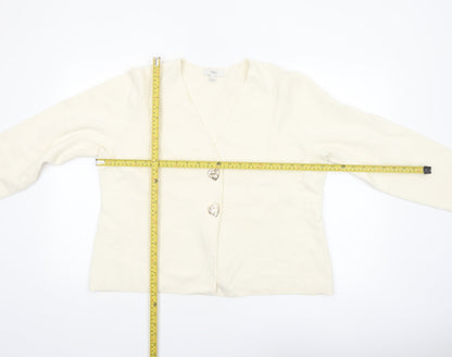 Marks and Spencer Women’s Ivory V-Neck Button Cardigan L