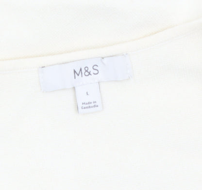 Marks and Spencer Women’s Ivory V-Neck Button Cardigan L